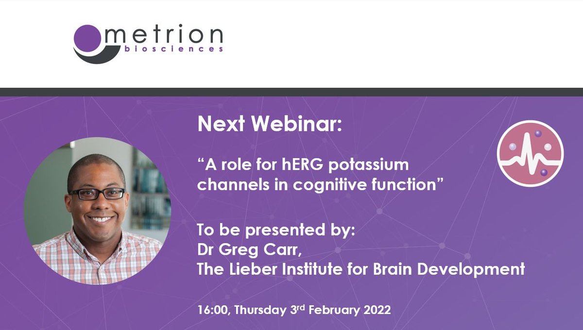 Gregory Carr (@gregcarrneuro) on Twitter photo Tomorrow,11am Eastern, I'm presenting some of our work on hERG channel inhibitors as cognitive enhancers in the <a href="/Metrion_Biosci/">Metrion Biosciences</a> "Ion Channels in Drug Discovery" webinar series. hERG blockers = bad, but there may be a time and place for them. Register here: register.gotowebinar.com/register/46401… Tomorrow,11am Eastern, I'm presenting some of our work on hERG channel inhibitors as cognitive enhancers in the <a href="/Metrion_Biosci/">Metrion Biosciences</a> "Ion Channels in Drug Discovery" webinar series. hERG blockers = bad, but there may be a time and place for them. Register here: register.gotowebinar.com/register/46401…
