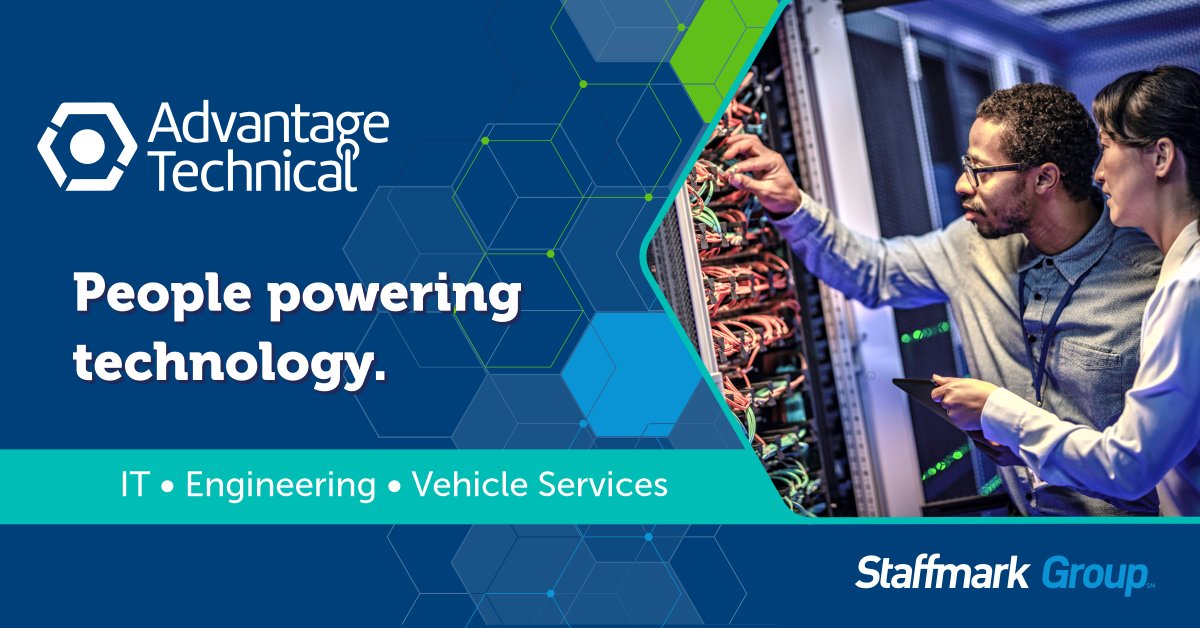 staffmarkgroup's tweet photo. Exciting news! We’ve added a new brand to our portfolio: Advantage Technical. Visit https://t.co/kr6tZOhZ8x or read the press release to learn more https://t.co/hjdvgIVmUc! 

#peoplepoweringtechnology #workingtogether https://t.co/3i6vWnTkDy