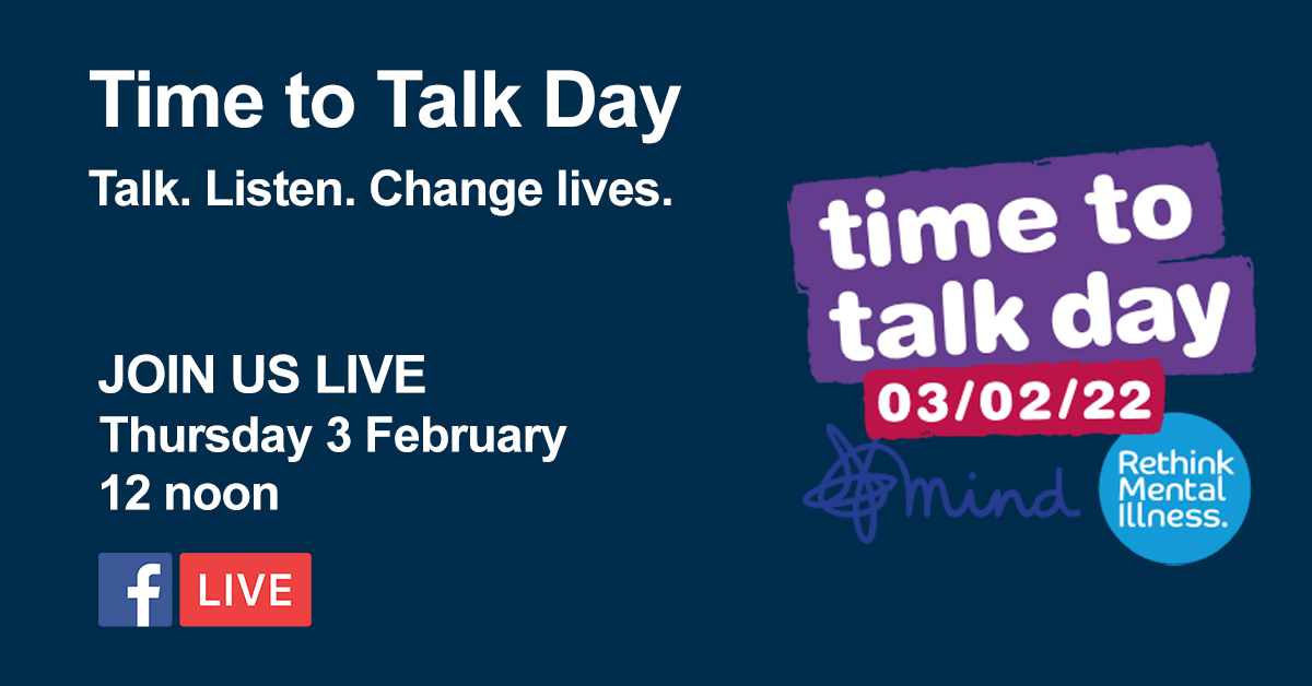 Join us for a Facebook with colleagues from <a href="/LPTnhs/">Leicestershire Partnership NHS Trust</a> and <a href="/samaritans/">Samaritans</a> to discuss how we can all rethink mental illness on. Together we can help break down the stigma associated with seeking support.

If you have any questions, please drop them in the comments below. #TimetoTalkDay
