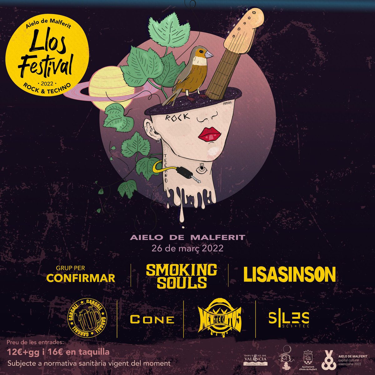 llosfestival's tweet photo. 🪐Llos Festival 2022🪐

Aquests són els grups i dj’s que formaran part de la primera edició del #Llosfestival, als qui es sumarà pròximament un nou cap de cartell💥

#aielocapitalcultural2022 
#smokingsouls
#lisasinson
#rafasilesdj
#gargall
#mentekatos
#cone https://t.co/r5M6HJ95lY