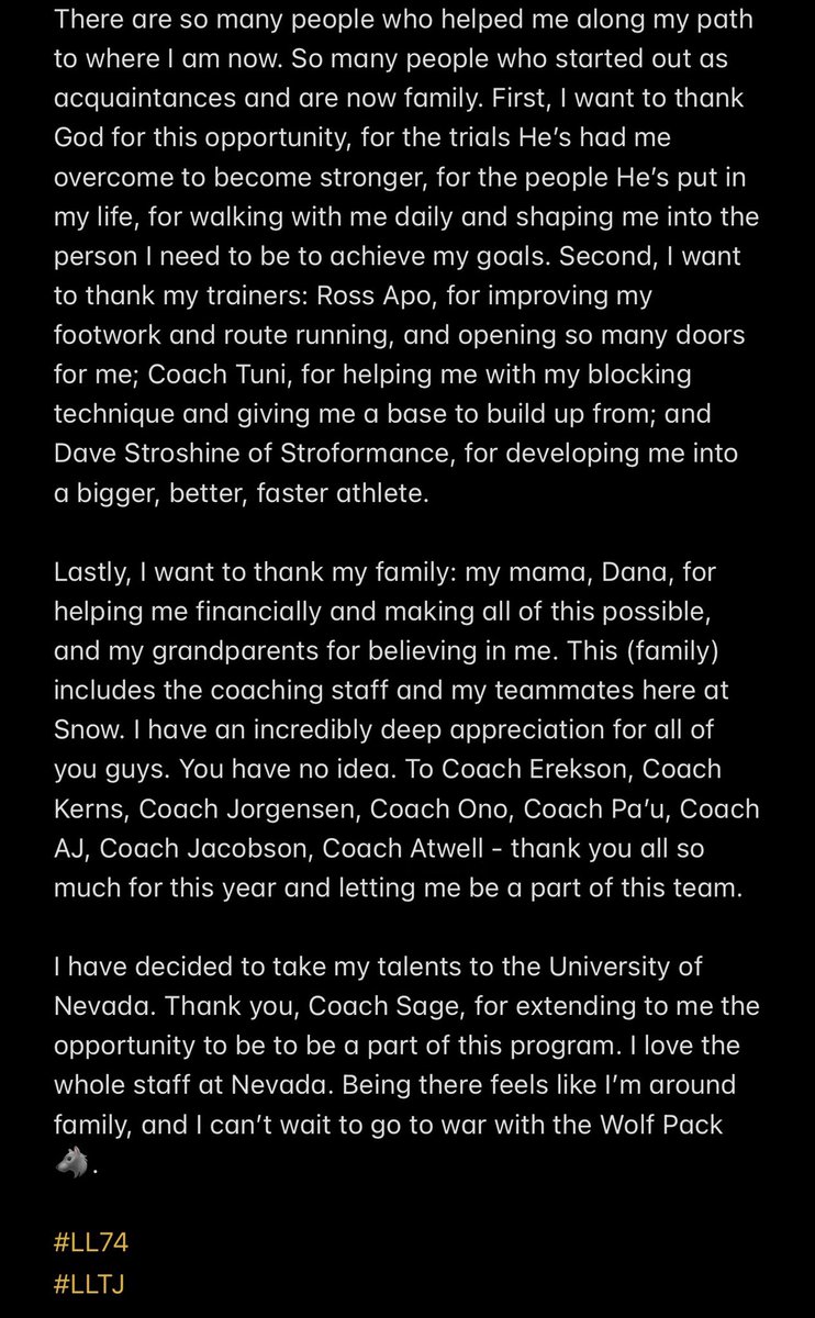 DysonnFrannk's tweet photo. I wouldn’t be who I am without the people in my life. I’m incredibly grateful to everyone who helped me along this journey.
With that being said, I have signed to play football at THE UNIVERSITY OF NEVADA! https://t.co/bPA8Zs8DTg