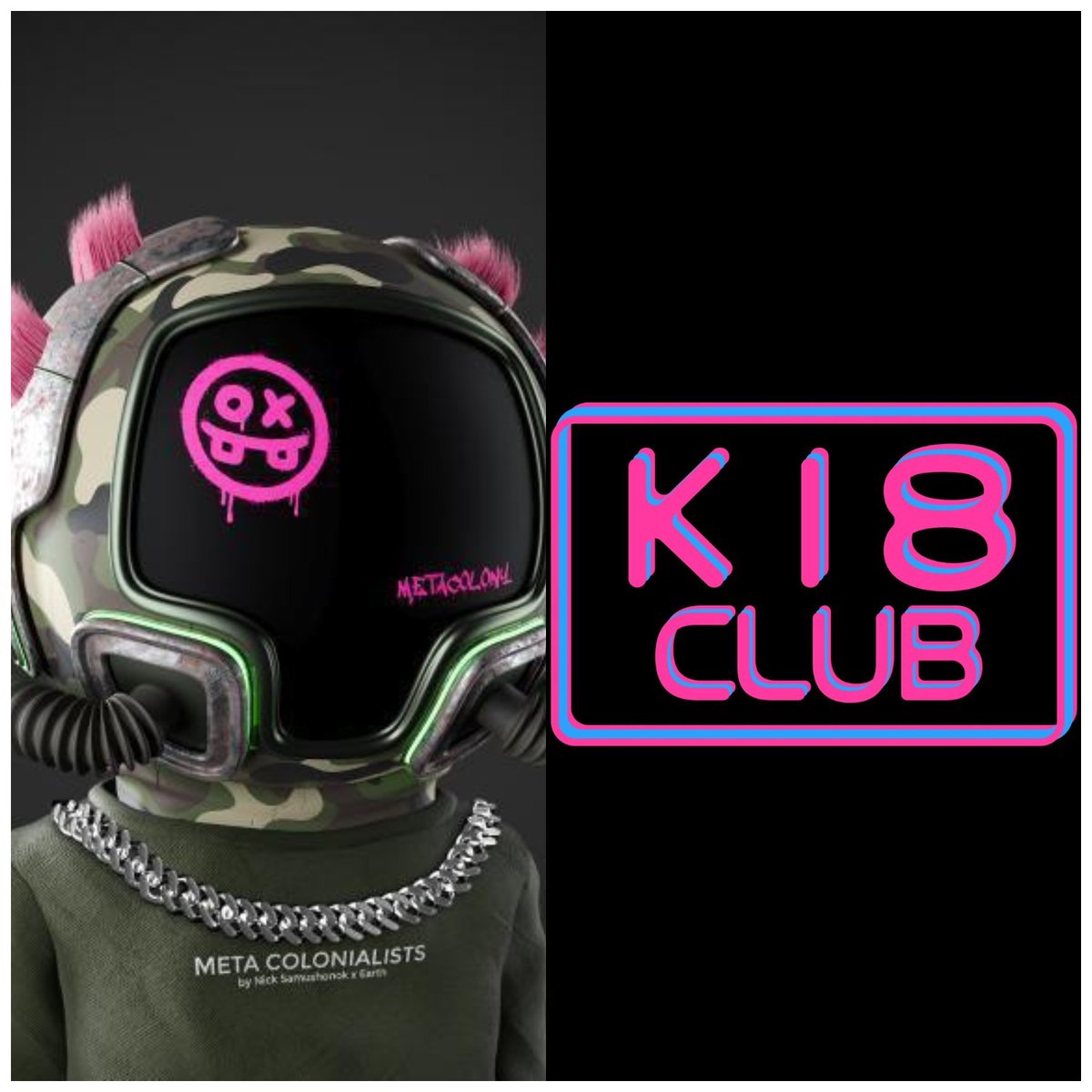❤️K18  X  Meta Colonialists Club❤️

K18 CLUB has reached a cooperation with the Meta Colonialists Club!
Raffle 2 WL first! 

Follow <a href="/K18NftClub/">K18 CLUB</a> &amp; <a href="/metacolony_nft/">MetaColonialists Club</a> 
 
Like &amp; Retweet

Results will be announced after 48 hours！
