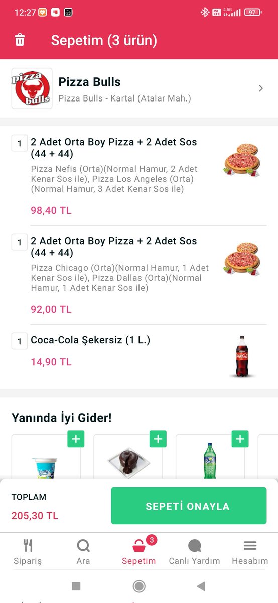mrt_kis's tweet photo. @yemeksepeti uygulamasının Joker indirimi adı altında yaptığı dolandırıcılığın mağduru oldum bugün; (B)İndirim ile 227,90 tl tutan sepetim, aynı restoranı tekrar seçip, indirimli menüler içinden aynı ürünleri eklediğimde 205,30 tl tuttu. Sorana kampanya dersiniz. @TuketiciBasvuru https://t.co/WUlBawqOpT