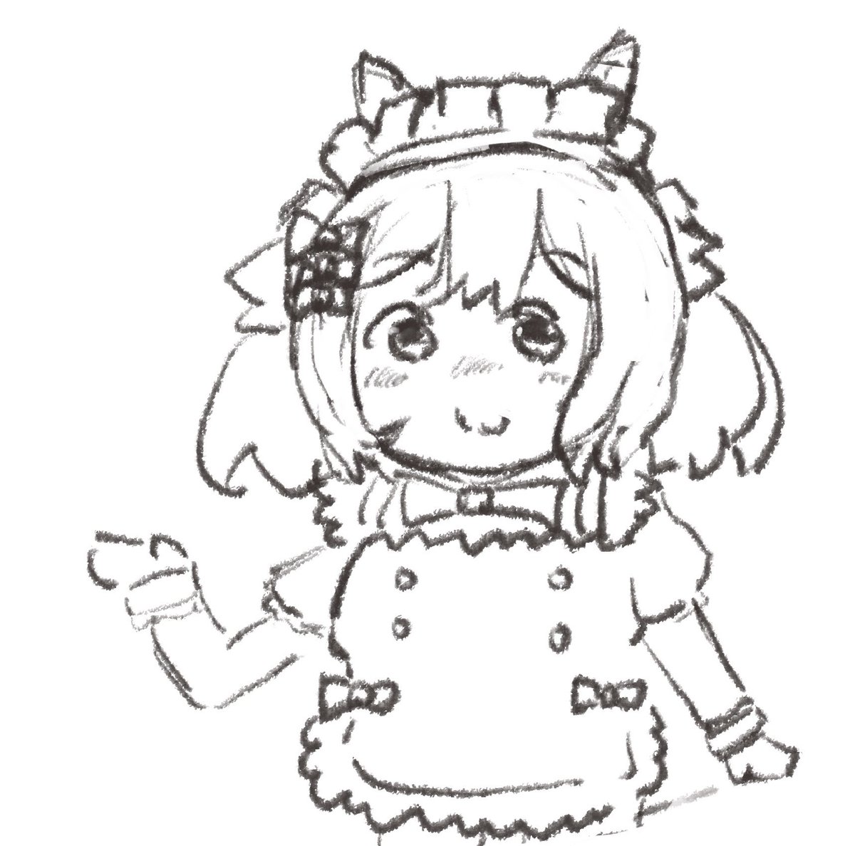 通話中に描いた落書きメイドファルコとぷにメイドウララちゃん 