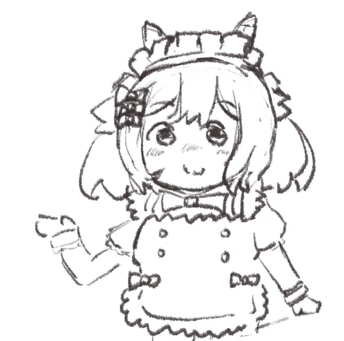 通話中に描いた落書きメイドファルコとぷにメイドウララちゃん 