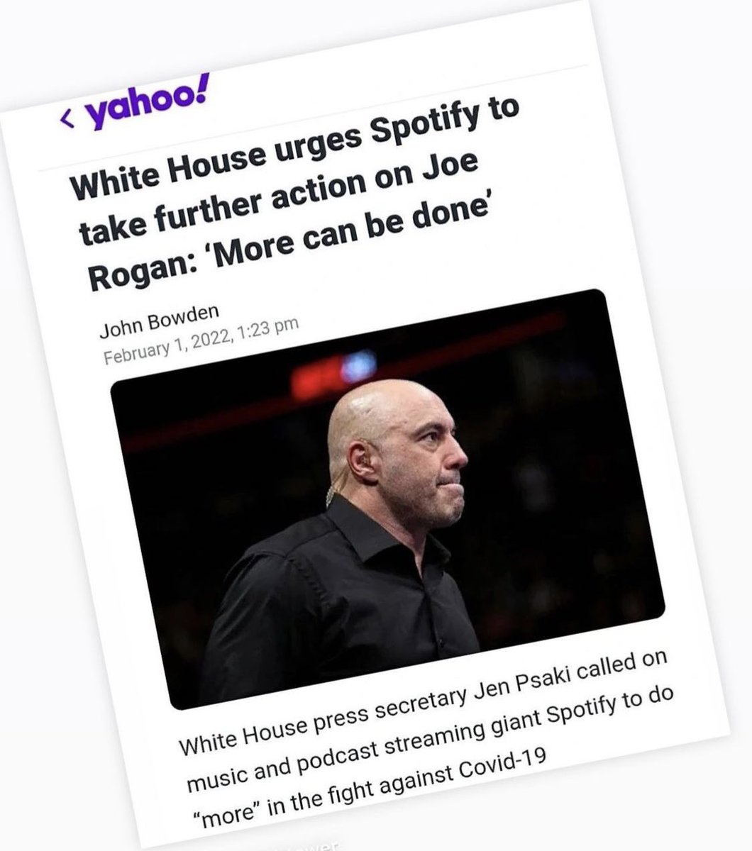 RealCandaceO's tweet photo. Let’s be clear. If Putin and the Kremlin had called fir the censorship of any person in media, every journalist would be up in arms about the tyranny of a dictatorship. 
@JoeBiden and his authoritarian administration MUST NOT get a pass for trying to silence Joe Rogan. https://t.co/0sLEBDhf2y
