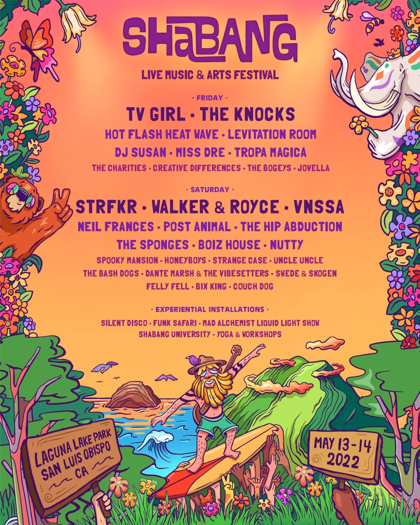 The FULL LINEUP is here! 🎉 We're heading to Laguna Lake May 13th and 14th! Get your tickets now at shabangslo.com #SHABANG2022 🌻 🌲