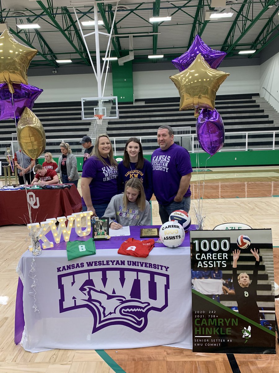Congrats to senior Camryn Hinkle on signing her national letter of intent today to play at Kansas Wesleyan University! Way to go! #weareazle