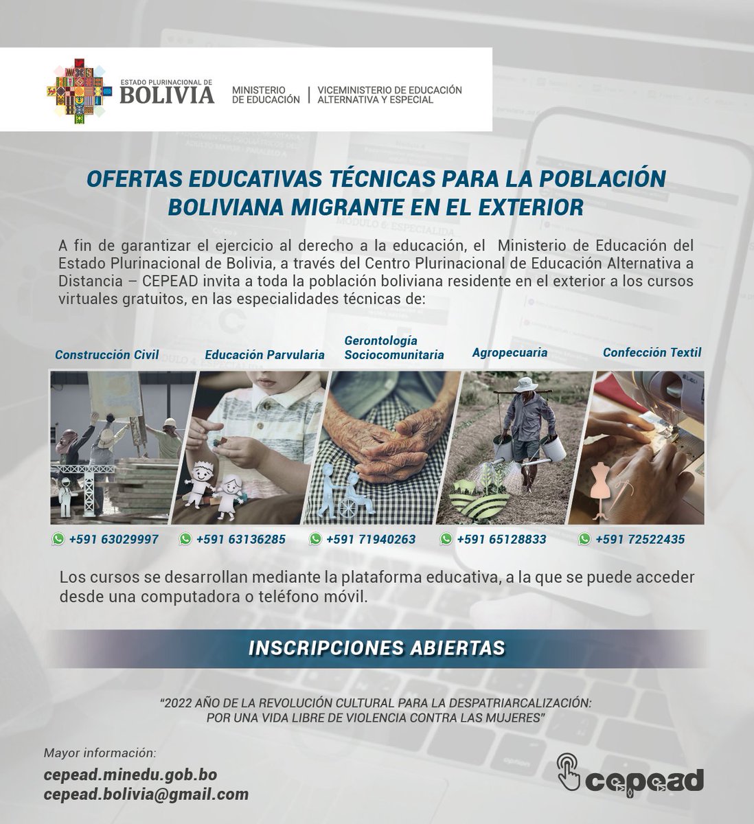 CEPEAD1's tweet photo. FORMACIÓN Y CAPACITACIÓN TÉCNICA A DISTANCIA
¡INSCRIPCIONES ABIERTAS!
https://t.co/FMtM93h6Kl https://t.co/7icbLno6Mu