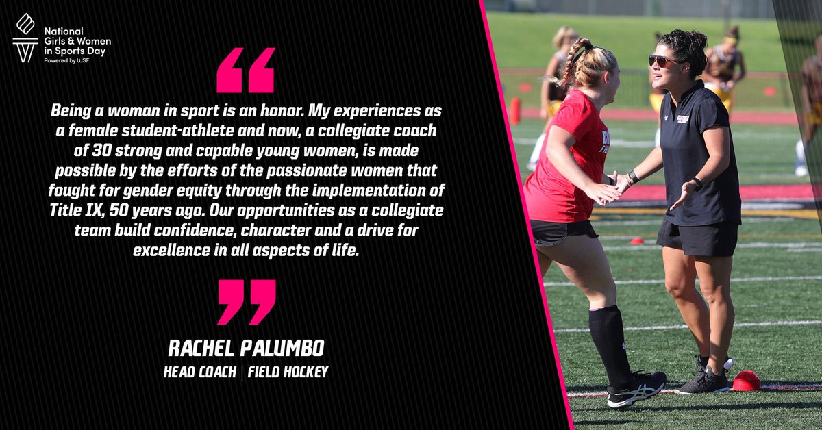NGWSD | What does being a female in college athletics mean to you? Take a look at what <a href="/CatholicU_FH/">Catholic University Field Hockey</a> head coach Rachel Palumbo had to say about #NGWSD⬇️ #LeadHerForward