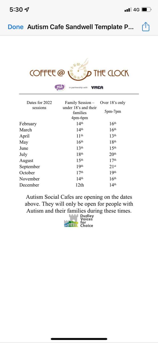 WestBromwichTC's tweet photo. These are the up and coming dates and times for the Autism cafe. Pop along to Coffee at the Clock, YMCA, Carters Green
#autismawareness #autismcafe #justraighttalk #ymca #cartersgreen #WestBrom #jst https://t.co/mZ4jtWN0eW