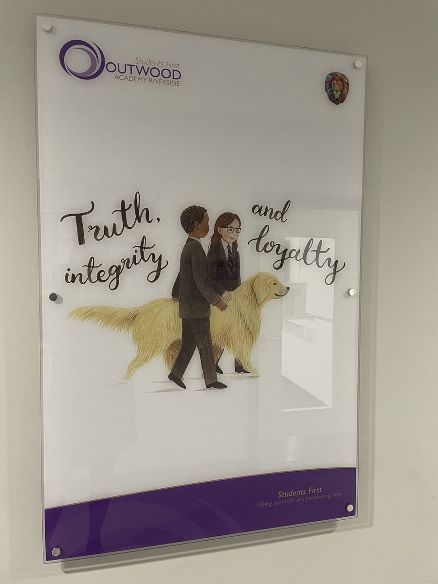 A fantastic morning in Outwood Academy Riverside.  Amazing things going on there. 💜These are actual graphics of the students.