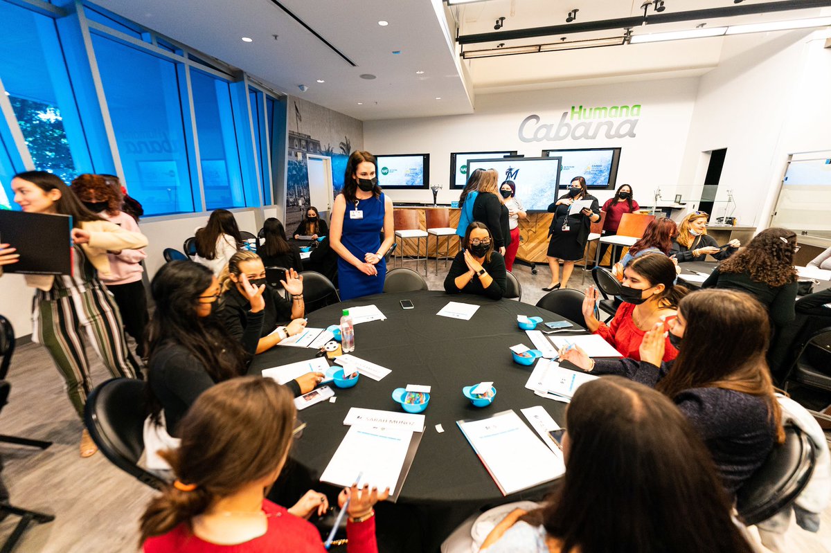 For #NationalGirlsandWomenInSportsDay, students from NAF’s Academy of Hospitality and Tourism at Hialeah Gardens Senior High School heard from various women executives from the <a href="/Marlins/">Miami Marlins</a> organization such as General Manager Kim Ng, <a href="/LevyRestaurants/">Levy</a>, and @BallySportsFL!