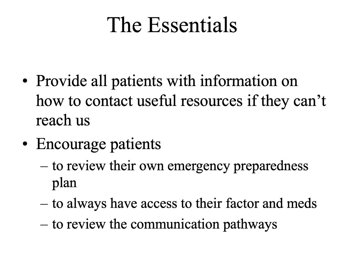 ProfMakris's tweet photo. Having lived through Hurricane Katrina as a #Hemophilia doctor,  Cindy Leissinger explained the essentials advice she would give to prepare for another such eventuality. #EAHAD2022 https://t.co/ab86yvSIph