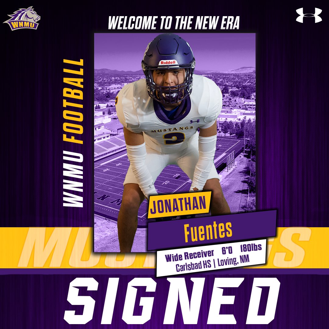 WNMUFootball's tweet photo. 𝙆𝙚𝙚𝙥𝙞𝙣𝙜 𝙝𝙞𝙨 𝙩𝙖𝙡𝙚𝙣𝙩𝙨 𝙞𝙣 𝙉𝙈!

Welcome to the Mustang Family!
@jonathanfu2nt2s 

#RareBreed | #NewEra https://t.co/9sZ85Cxs1E