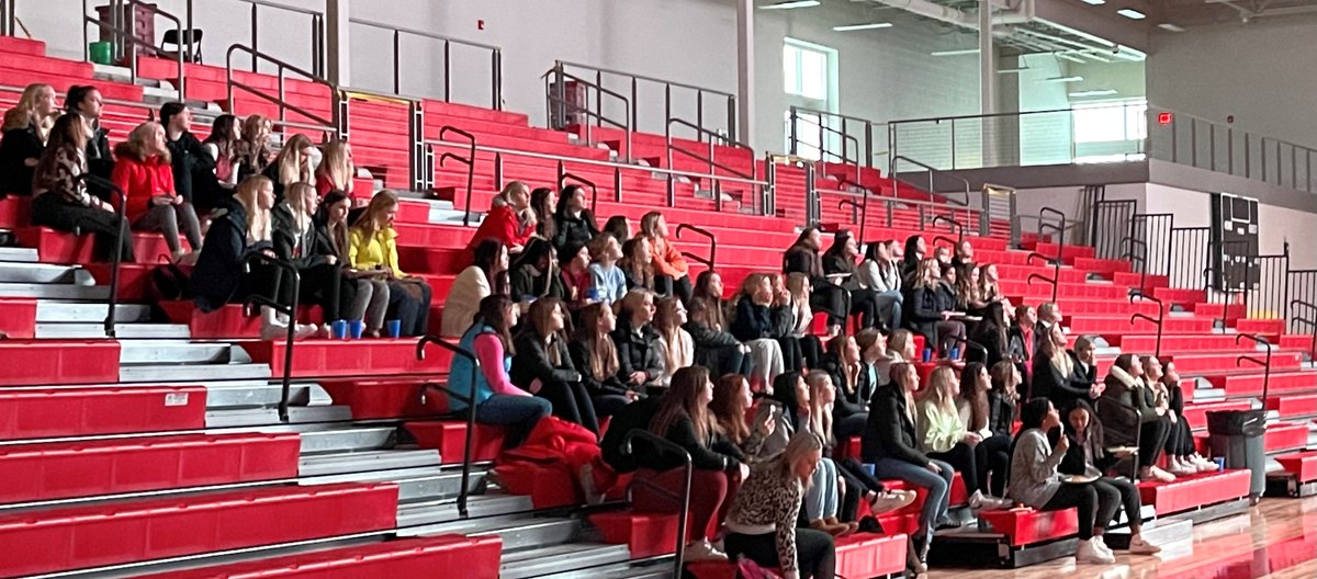 DLPublicSchools's tweet photo. National Girls and Women in Sports day! Today we honored our female athletes with a recognition breakfast. Thank you, Kyley Foster, a former DLHS athlete, for speaking to our current athletes and coaches. Thank you to Mike Labine for organizing the event. https://t.co/dy8D15Q2cH
