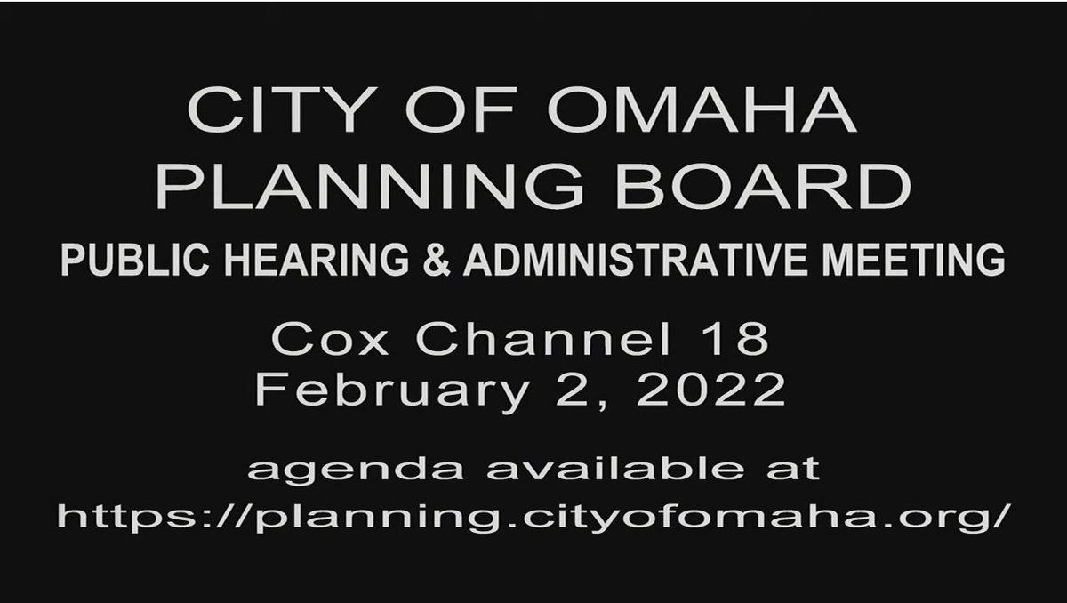 ChrisMBowling's tweet photo. Was planning on attending the Omaha Planning Board meeting in person today to watch/live tweet, but had a covid exposure so now I'm being treated to this screen and some white dude reggae acoustic rock.

Let's get it started. https://t.co/9sGZ5FmG9F