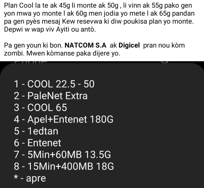 TeamLakay5's tweet photo. Aba digicel ak netcom,Yon lot konpayi maptann. https://t.co/AdPUisasCM