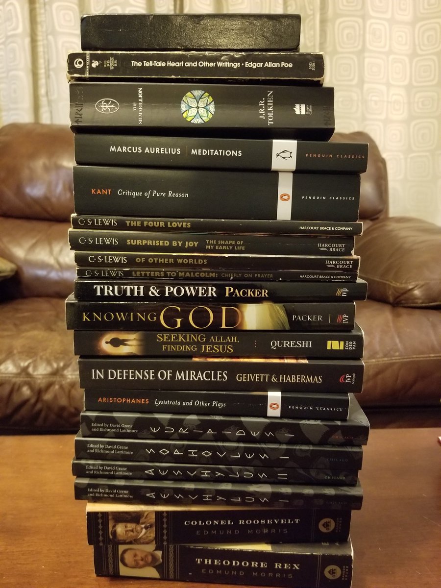 ReThormed's tweet photo. @ByronsShade Black first... Several Greek plays in this stack 🙂 https://t.co/CC6JW9iKbl