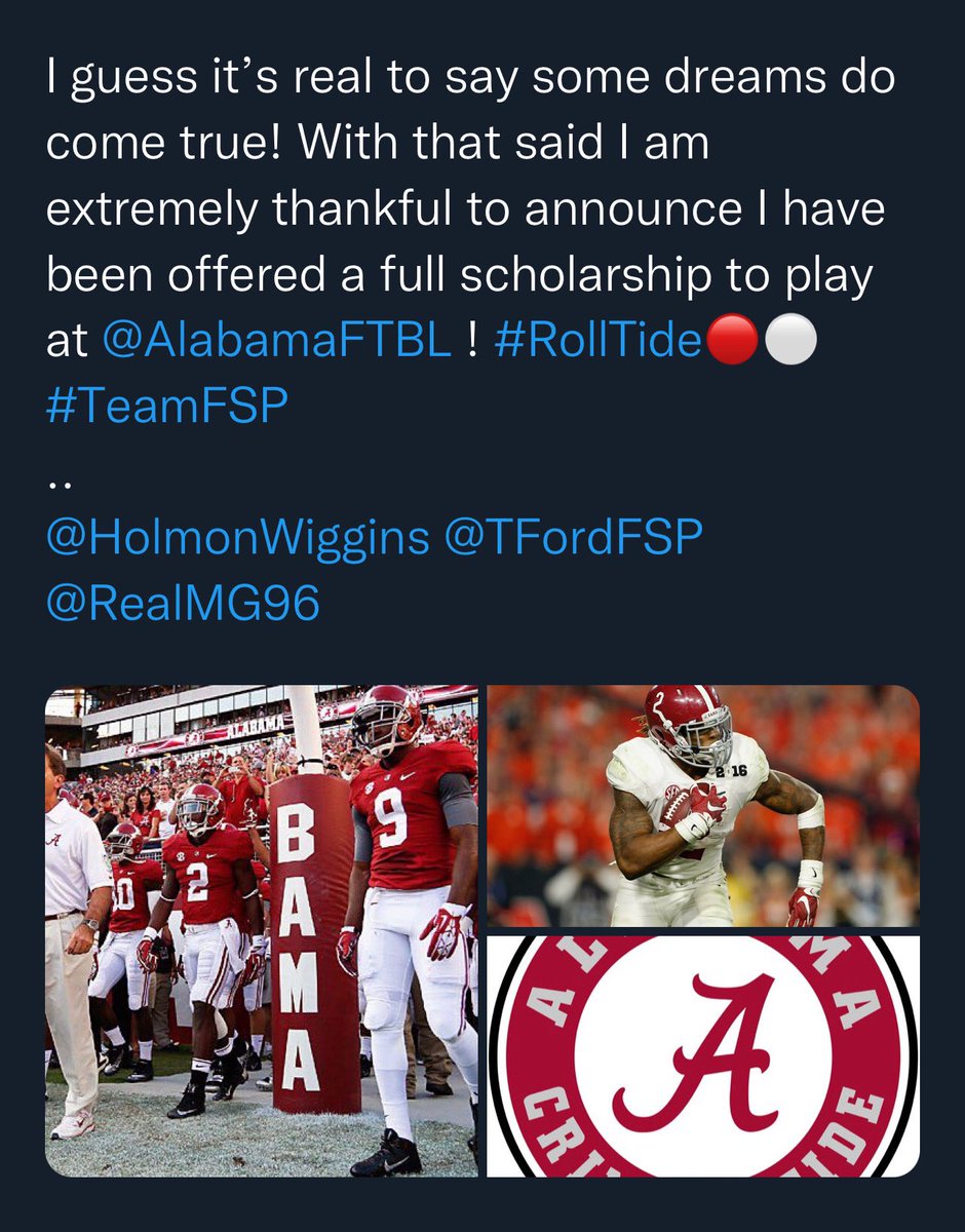 I would like to thank God for this opportunity to play football at the next level 💗 very humbled and blessed. ready to work hard and hopefully make it to the league <a href="/AlabamaFTBL/">Alabama Football</a> <a href="/Jaydenritt6/">Jayden Rittenbach</a> @NickSabanGoat @BryceYoung <a href="/NFL/">NFL</a> <a href="/SECNetwork/">SEC Network</a> <a href="/ESPNCFB/">ESPN College Football</a> #RollTide #NationalSigningDay