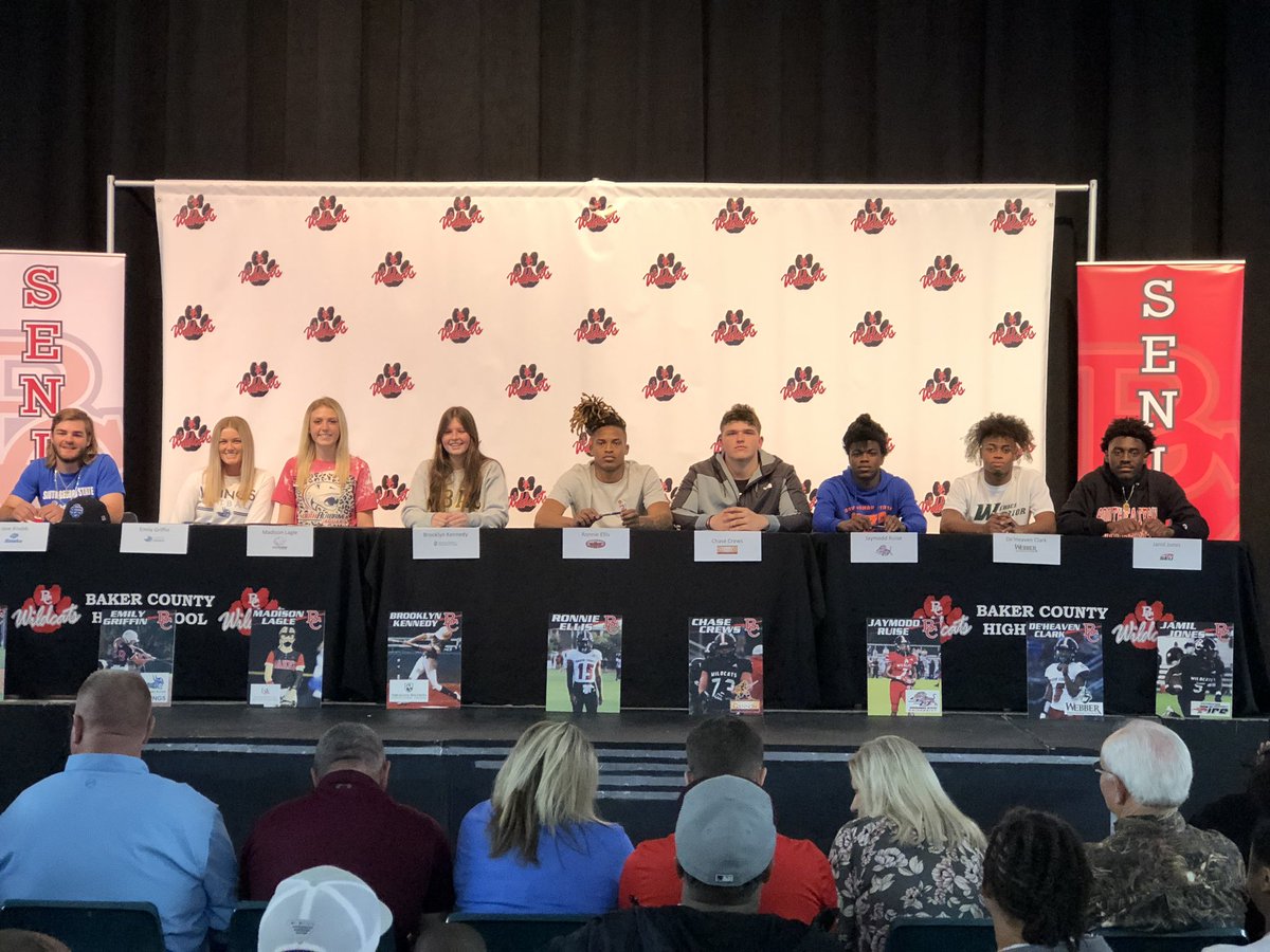 Congrats to these nine Baker County Student Athletes. Go Wildcats!!!