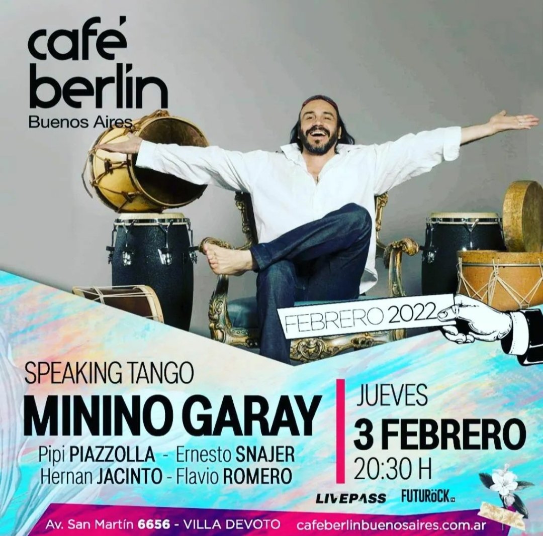 mateway's tweet photo. "Speaking Tango" tomorrow Feb 3rd at @cafeberlinbsas. #MininiGaray @piazzollapipi @hernanjacinto @ernestosnajer #FlavioRomeroro #tango #jazz #speakingtango https://t.co/rKtQjssXF5