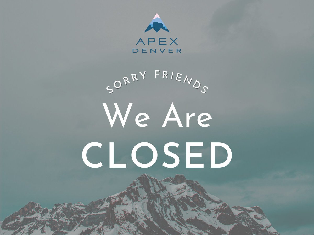 apex_denver's tweet photo. Good afternoon, APEX Family! After long consideration, we have decided to call today a snow day and close due to the current cold temperatures and anticipated icy roads this evening. Thank you for your understanding, and do not hesitate to reach out if you have any questions. https://t.co/ooKOQYhXxd