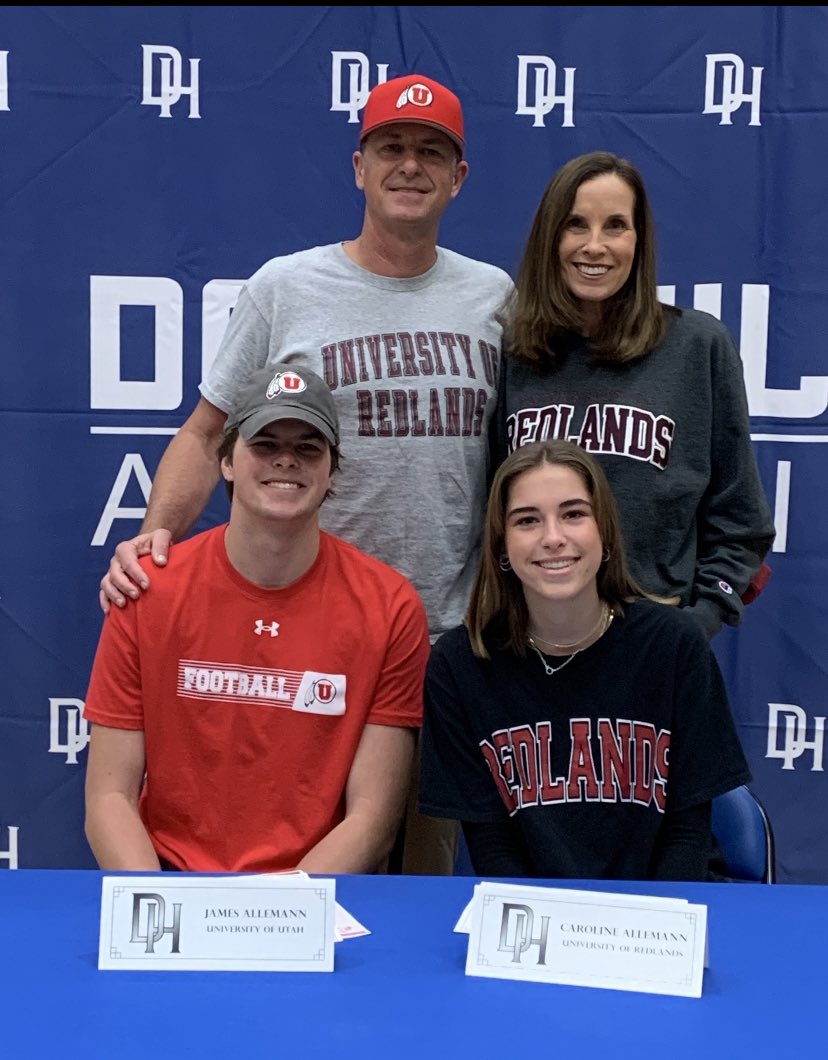 AllemannJames's tweet photo. Excited to officially be a Ute!!! Also congrats C on committing to Redlands for tennis! So proud of you and I know your going to kill it up there. #Goutes https://t.co/91SB2TGBbG