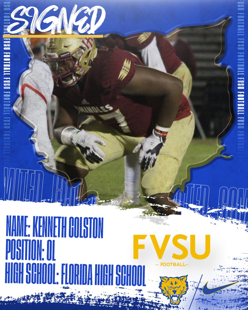 FVSUFootball's tweet photo. Welcome to @FVSUFootball !
 
Kenneth Colston -
@KjColston 
Florida High School
OL
#DAH https://t.co/QYLGZmSMxE
