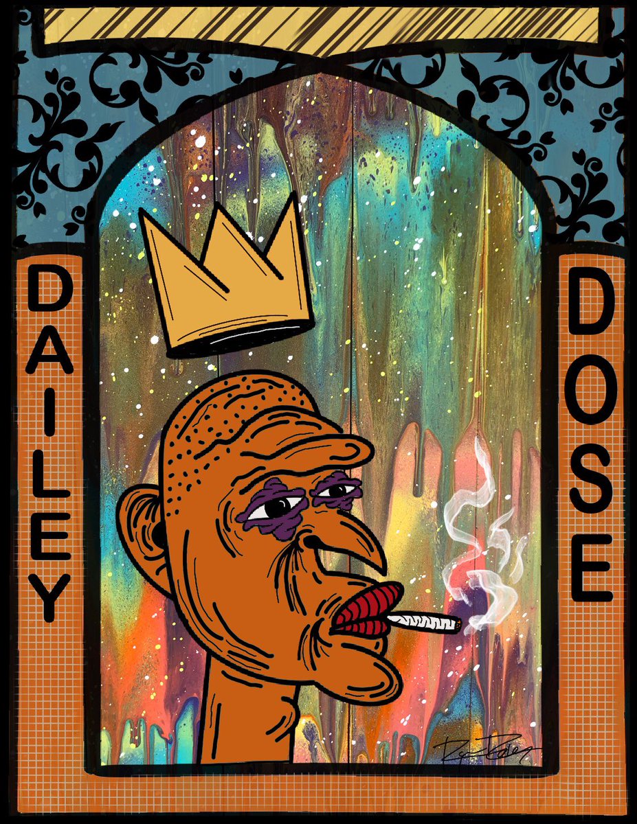 DaileyDoseArt's tweet photo. GM y’all 👁 hope the day started with great vibes, here’s my second collection go check it out 🙏🏻 
#objktcom #objkt #tezos #CleanNFT #tez #NFT #Collection #daileydose 

Each back ground is a spray painted piece done by me with an acrylic paint character from a different painting https://t.co/FT7r21SBO9