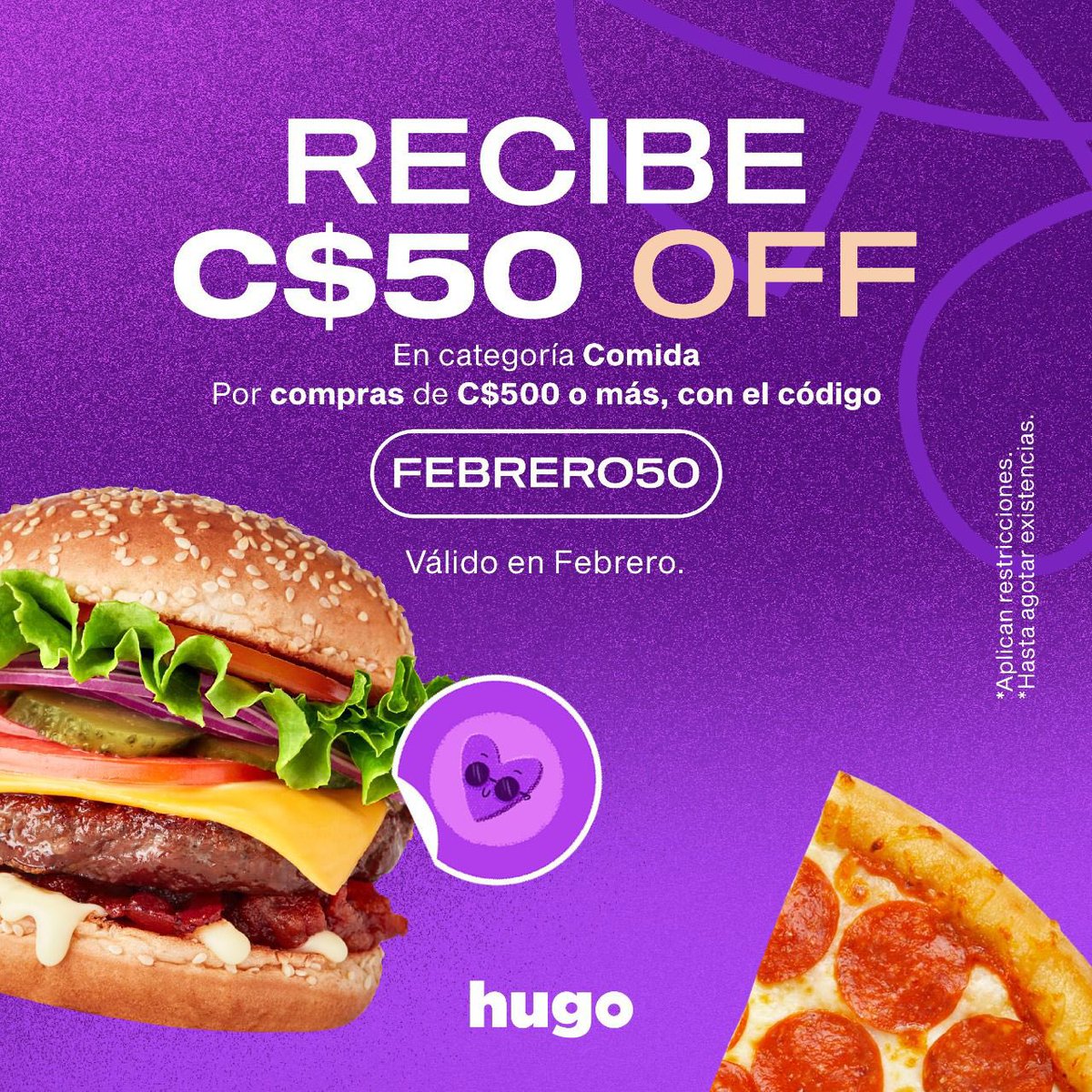 Qcharafood's tweet photo. Aprovecheeeen con el código FEBRERO50 por la compra de 500 córdobas o más https://t.co/b2TC75lYqA