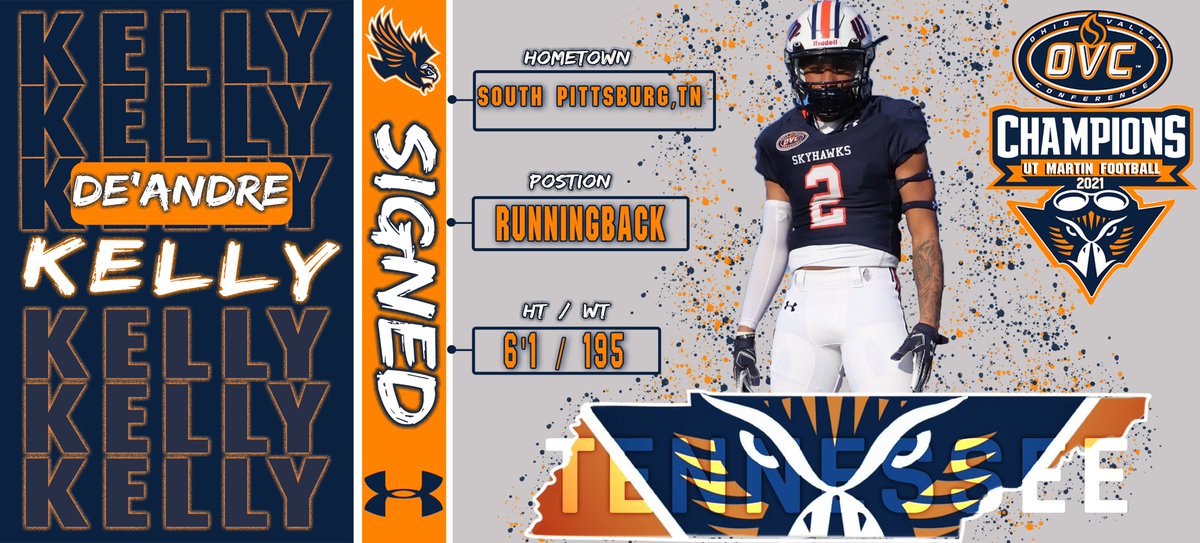 UTM_FOOTBALL's tweet photo. Tennessee Built | #MartinMade  

Welcome to the Skyhawk Family!

🔸🔹🔶🔷@DeAndreKelly5🔷🔶🔹🔸 https://t.co/WrAl4mzIQK