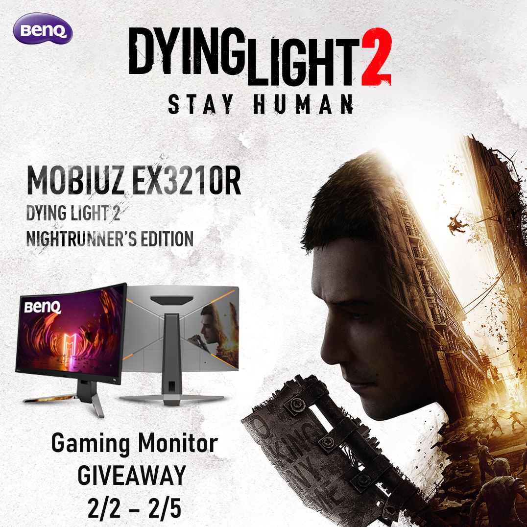 MobiuzGaming's tweet photo. #MOBIUZ x @DyingLightGame 🔥

To celebrate our collab with @TechlandGames, we've prepped something special!

Enter below &amp; tag your friends for your chance to win the EX3210R Dying Light 2 Stay Human Nightrunner’s Edition monitor + 3 DL2 game codes!

🔗 | https://t.co/CBqCmUht7S https://t.co/WfBYOvyPFs