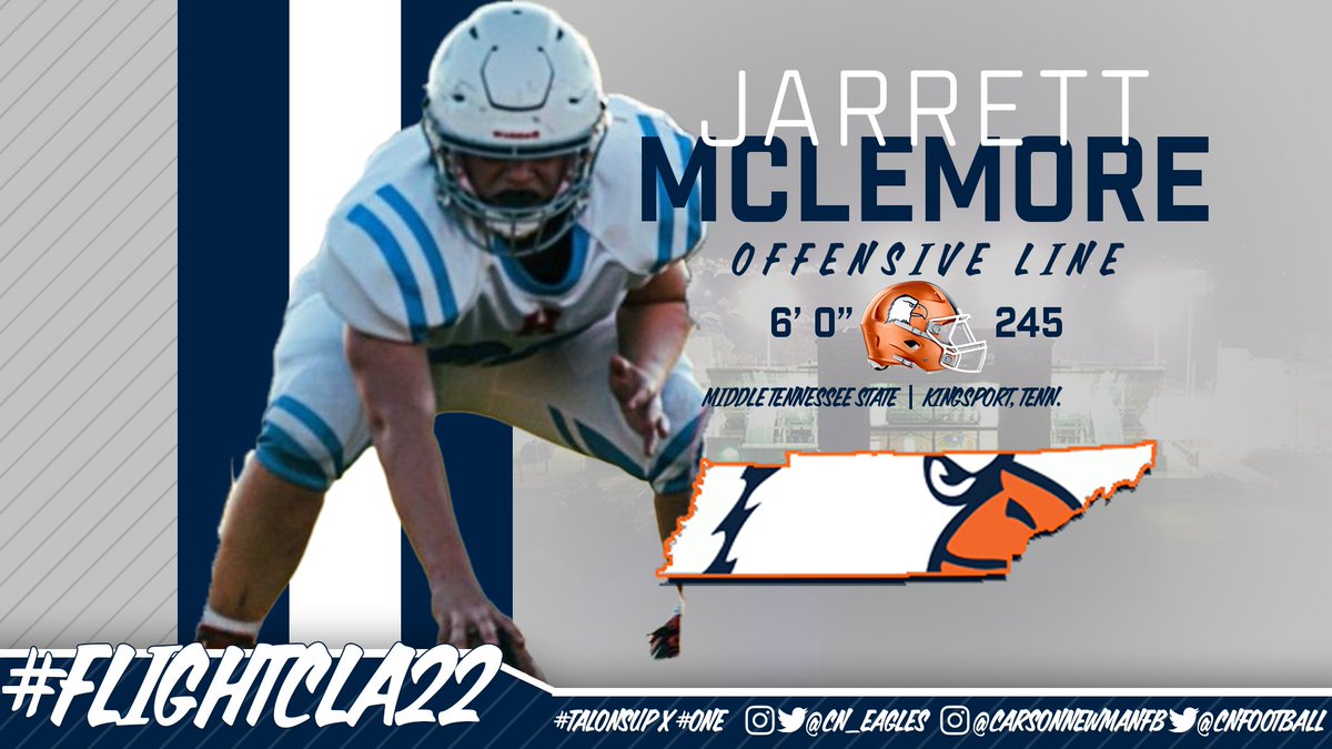 CN_Eagles's tweet photo. Commit #οΈβ£2οΈβ£8οΈβ£
Jarrett McLemore β 6-0 - 245 β OL β Maryville, Tenn. β Heritage - @JarrettMclemore
π https://t.co/Fc64Xhy4n7
#CNNSD22 #FlightCla22 | #TalonsUp x @cnfootball https://t.co/Uk0irWMlqN