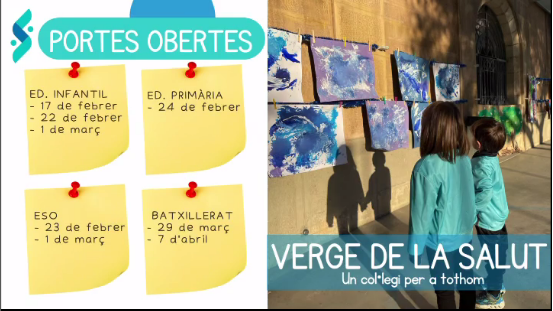 Portes obertes per al curs 2022-2023: Consulta l'Instagram de <a href="/vergesalut/">Verge de la Salut</a> instagram.com/tv/CZcrfNnqxuU…