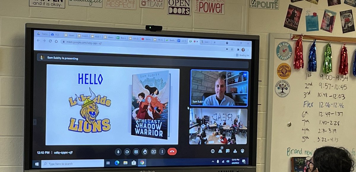 How awesome was it to hear from author <a href="/sjsubity/">Sam Subity</a> on World Read Aloud Day???? Thanks for sharing your story and giving us a glimpse into The Last Shadow Warrior! We’ll be ordering some books for sure! <a href="/LakesideMDL/">Lakeside Middle</a>