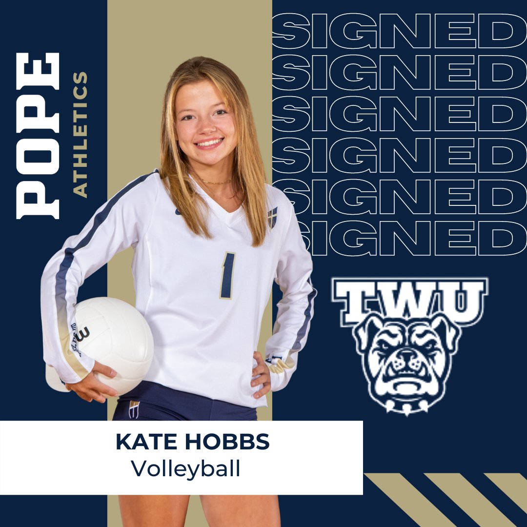 JPIIAthletics's tweet photo. Huge day for senior Kate Hobbs as she signs with Tennessee Wesleyan University to play volleyball!  #signingday #popeprep https://t.co/7QGQrVnyBe
