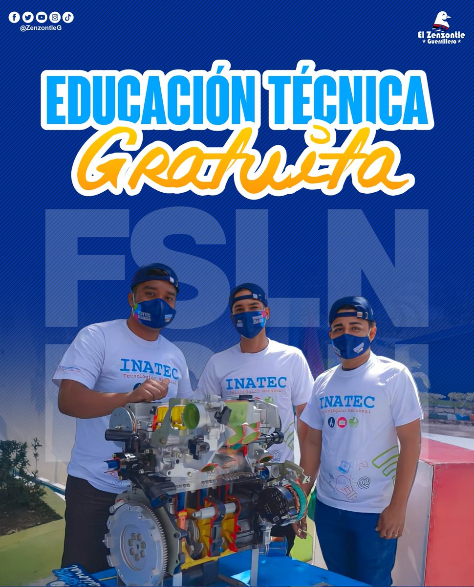 #Nicaragua | El Buen Gobierno Sandinista sigue garantizando Educación Técnica Gratuita y de Calidad, con más de 45 Centros Tecnológicos que abren las puertas a los Jóvenes que desean emprender un viaje hacia nuevos conocimientos. ✊🏻🇳🇮🔴⚫

#SomosPuebloPresidente