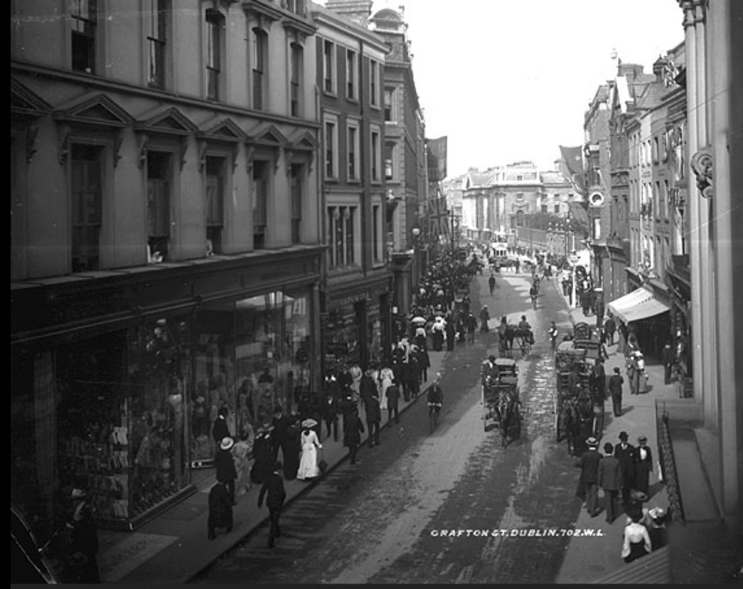 u22podcast's tweet photo. @CUPAcademic @CUPBookshop The cover is based on a photograph of Grafton Street in @NLIreland’s Lawrence Photograph Collection, most likely taken between 1880 and 1900 by the Irish photographer Robert French. The cover design is by illustrator and cover designer Lauren Downing for @CambridgeUP. https://t.co/MpTzntCqCb