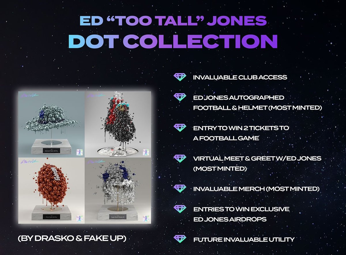 BlockChainMac's tweet photo. 💎INVALUABLE GIVEAWAY💎

I will be gifting a Invaluable's Dot Collection x ED "TOO TALL" JONES signature NFT to a lucky collector! 

All NFTs on INVALUABLE are curated and come with utility. 

To enter:

Follow @Blockchainmac &amp; @INVALUABLEnfts 

RT &amp; Tag 2 friends

Ends 2/7/22 https://t.co/sSNPEEaBtH