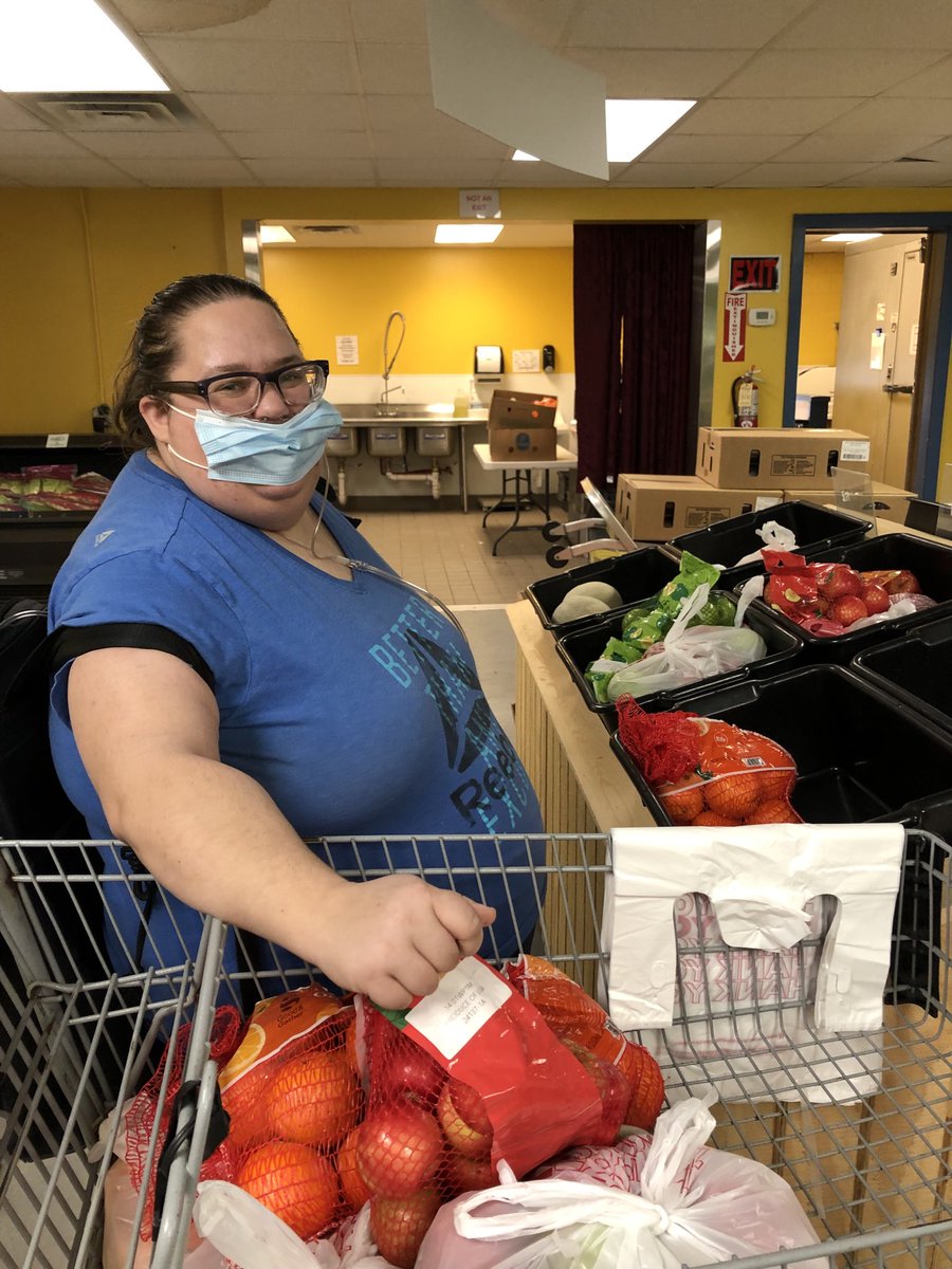 Crystal is enjoying her volunteer time at Dorothy Day pantry.