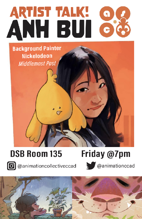 Friday Feb 4th! Visiting Artist Anh Bui! <a href="/animationCCAD/">Animation Student Collective CCAD</a>