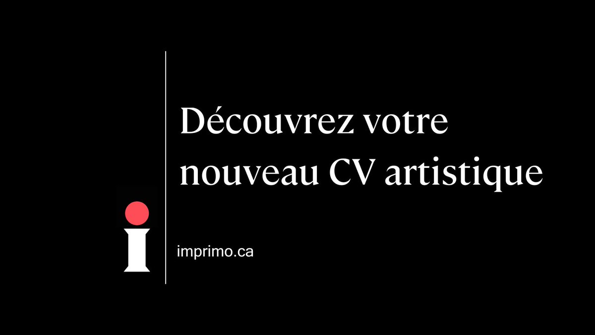 Un CV d’artiste doit-il être un simple texte ? 

Est-il possible de présenter votre parcours de manière plus vivante?

Laissez parler vos œuvres grâce au CV multimédia d’Imprimo.
En savoir plus : bit.ly/3ro0bcc #artistescanadien∙ne∙s #imprimo2022