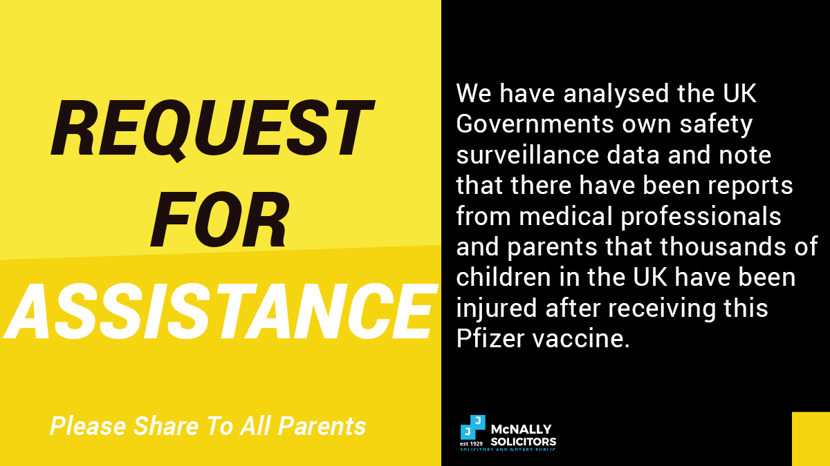 JJMcNallyCo's tweet photo. We have analysed the UK Governments own safety surveillance #COVID19 data and note that there have been reports from medical professionals and parents that thousands of children in the UK have been injured after receiving this Pfizer vaccine.

Read More: https://t.co/tIYq1cQvE9 https://t.co/HL6DawotAw