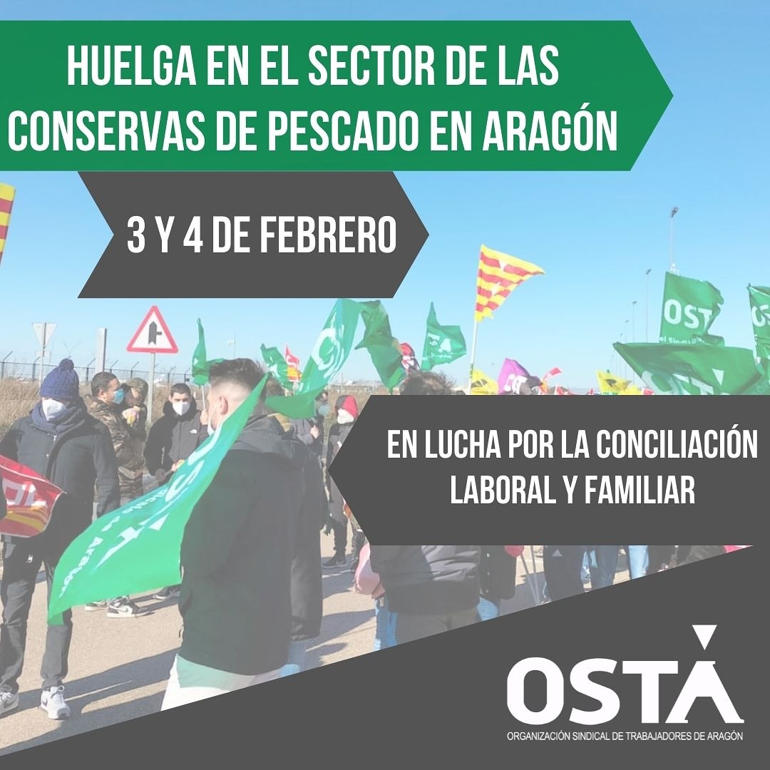 OSTAsindicato's tweet photo. Continúa la huelga para los días 3 y 4 de febrero en el sector de conservas de pescado. 

Después del SAMA celebrado hoy, el cual se ha cerrado SIN ACUERDO, seguimos con la convocatoria de huelga, luchando por una conciliación real y unas condiciones dignas.
#tomalainiciativa https://t.co/s5uKyyMPd9