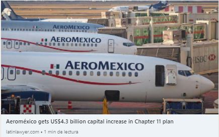 NHG_Law's tweet photo. Proud to be participating in Aeromexico's exit financing transaction.

Review the full Latin Lawyer article here.
#aviation #insolvency #restructuring #international #Mexico
https://t.co/wKtsKGmw15 https://t.co/YWorXlUixC