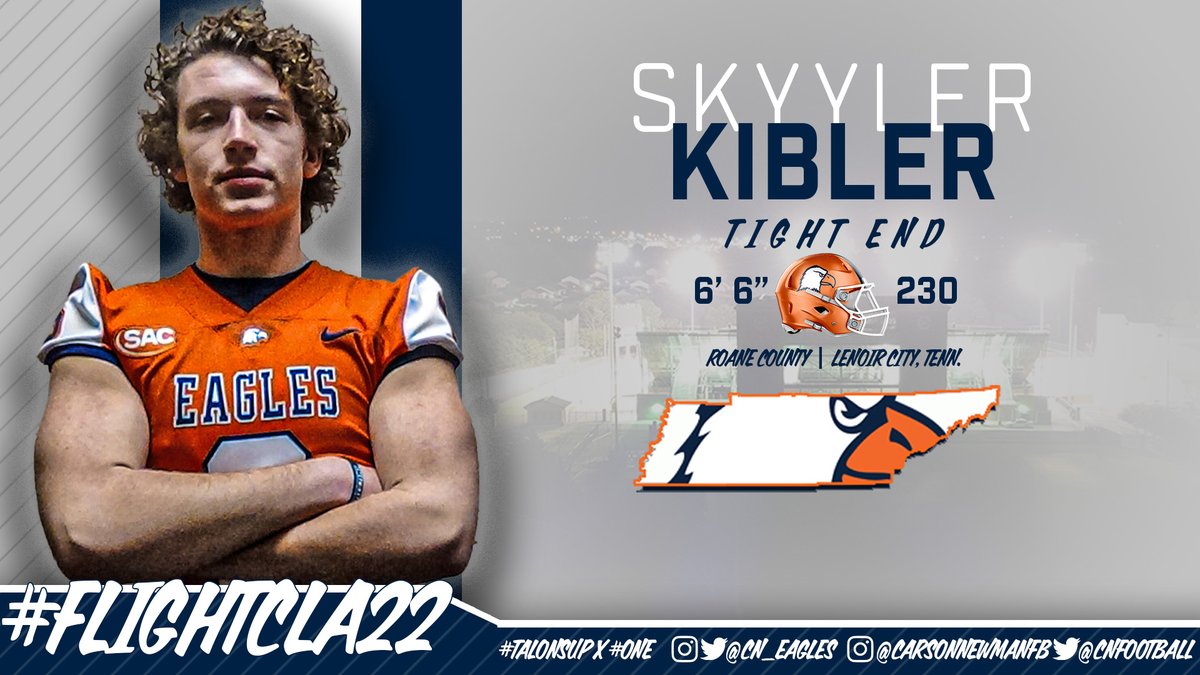 CN_Eagles's tweet photo. Commit #οΈβ£3οΈβ£0οΈβ£
Skyyler Kibler β 6-6 β 235 β TE β Lenoir City, Tenn. β Roane County - @SkyylerKibler
π https://t.co/Fc64Xhy4n7
#CNNSD22 #FlightCla22 | #TalonsUp x @cnfootball https://t.co/4E8DLIWySt