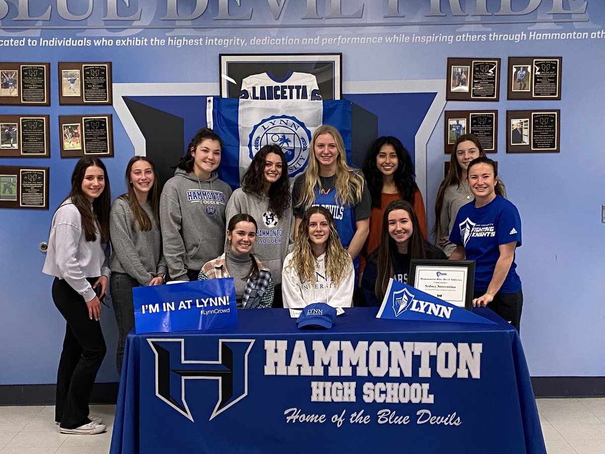 Hammonton Blue Devils Athletics (@hhsdevilsports) on Twitter photo CONGRATULATIONS to SYDNEY SORRENTINO on her NLI Signing to play soccer next year for LYNN UNIVERSITY โฝ๏ธ <a href="/Lynn_Knights/">Lynn Athletics</a> <a href="/ACPressMcGarry/">Michael McGarry</a> <a href="/hhsadvocate/">The Devils' Advocate</a> <a href="/ACPressMulranen/">Patrick Mulranen</a> <a href="/Mtrible/">Mark Trible</a> <a href="/HSSportsNJ/">NJ.com HS Sports</a> <a href="/CoachesSj/">SJSCA</a> <a href="/McGurkSports/">Tom McGurk</a> <a href="/DanRussoman/">Dan Russoman</a> <a href="/kminnicksports/">Kevin Minnick โพ๏ธ๐ถโพ๏ธ๐ถโพ๏ธ</a> @ACPressMelhorn @RallyPhilly CONGRATULATIONS to SYDNEY SORRENTINO on her NLI Signing to play soccer next year for LYNN UNIVERSITY โฝ๏ธ <a href="/Lynn_Knights/">Lynn Athletics</a> <a href="/ACPressMcGarry/">Michael McGarry</a> <a href="/hhsadvocate/">The Devils' Advocate</a> <a href="/ACPressMulranen/">Patrick Mulranen</a> <a href="/Mtrible/">Mark Trible</a> <a href="/HSSportsNJ/">NJ.com HS Sports</a> <a href="/CoachesSj/">SJSCA</a> <a href="/McGurkSports/">Tom McGurk</a> <a href="/DanRussoman/">Dan Russoman</a> <a href="/kminnicksports/">Kevin Minnick โพ๏ธ๐ถโพ๏ธ๐ถโพ๏ธ</a> @ACPressMelhorn @RallyPhilly
