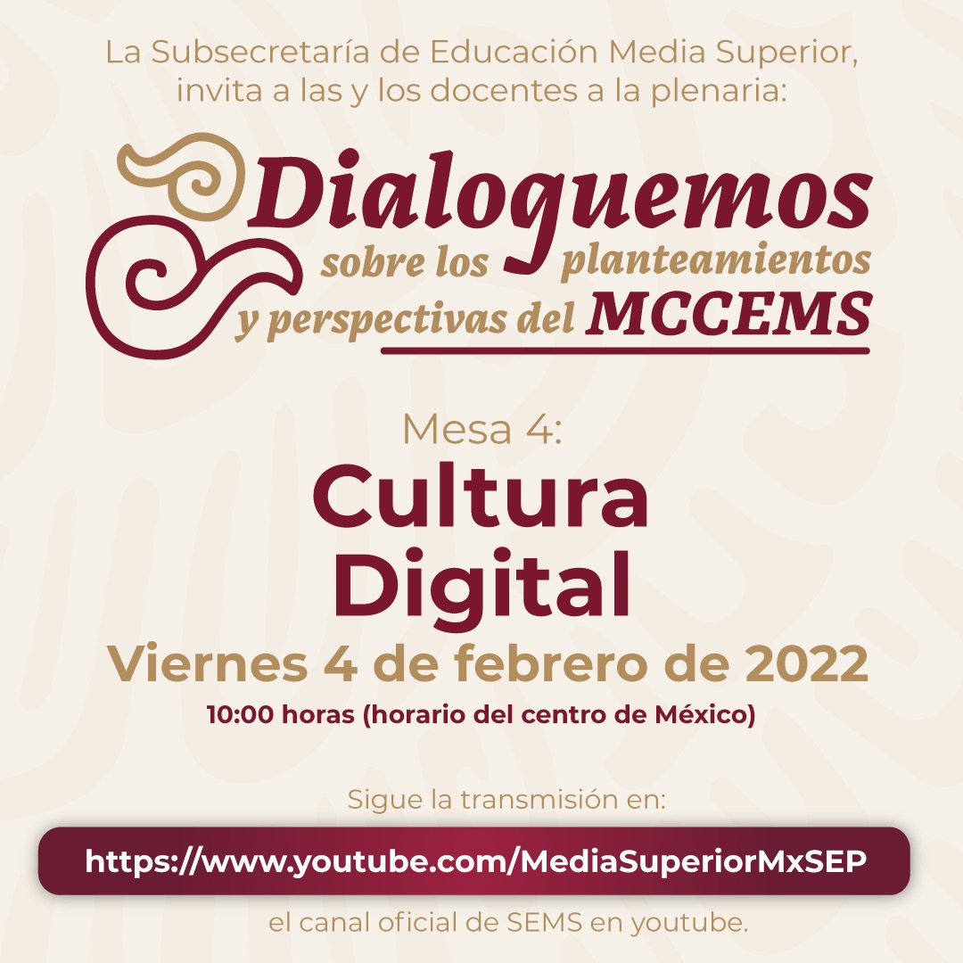 ccecyte's tweet photo. ¡No te lo pierdas!

Mesa: 4 "Cultura Digital" Dialoguemos sobre los planteamientos y perspectivas del MCCEMS, con la presencia del Dr. Juan Pablo Arroyo Ortiz

¡Construyamos juntos un mejor futuro para nuestros jóvenes!

Síguenos en: https://t.co/E2ntg1RZnq https://t.co/gASzTAtUEo