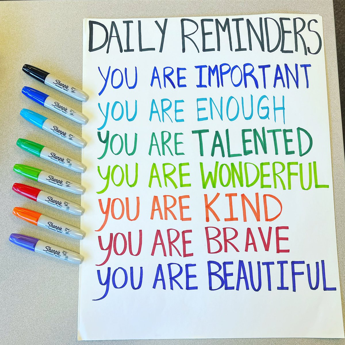 Can’t wait to laminate and hang this in the classroom👍 #positiveaffirmations #dailyreminders
